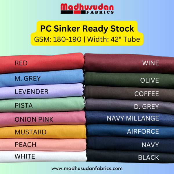 PC Sinker Colour Chart